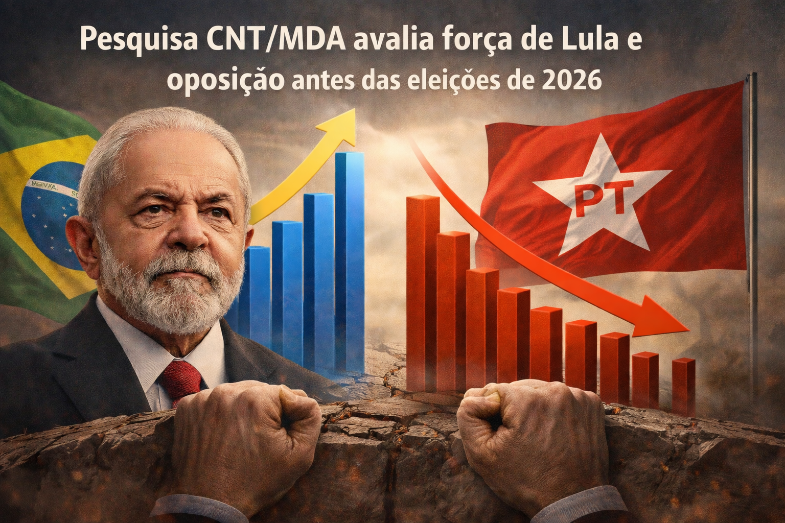 Pesquisa CNT/MDA avalia força de Lula e oposição antes das eleições de 2026