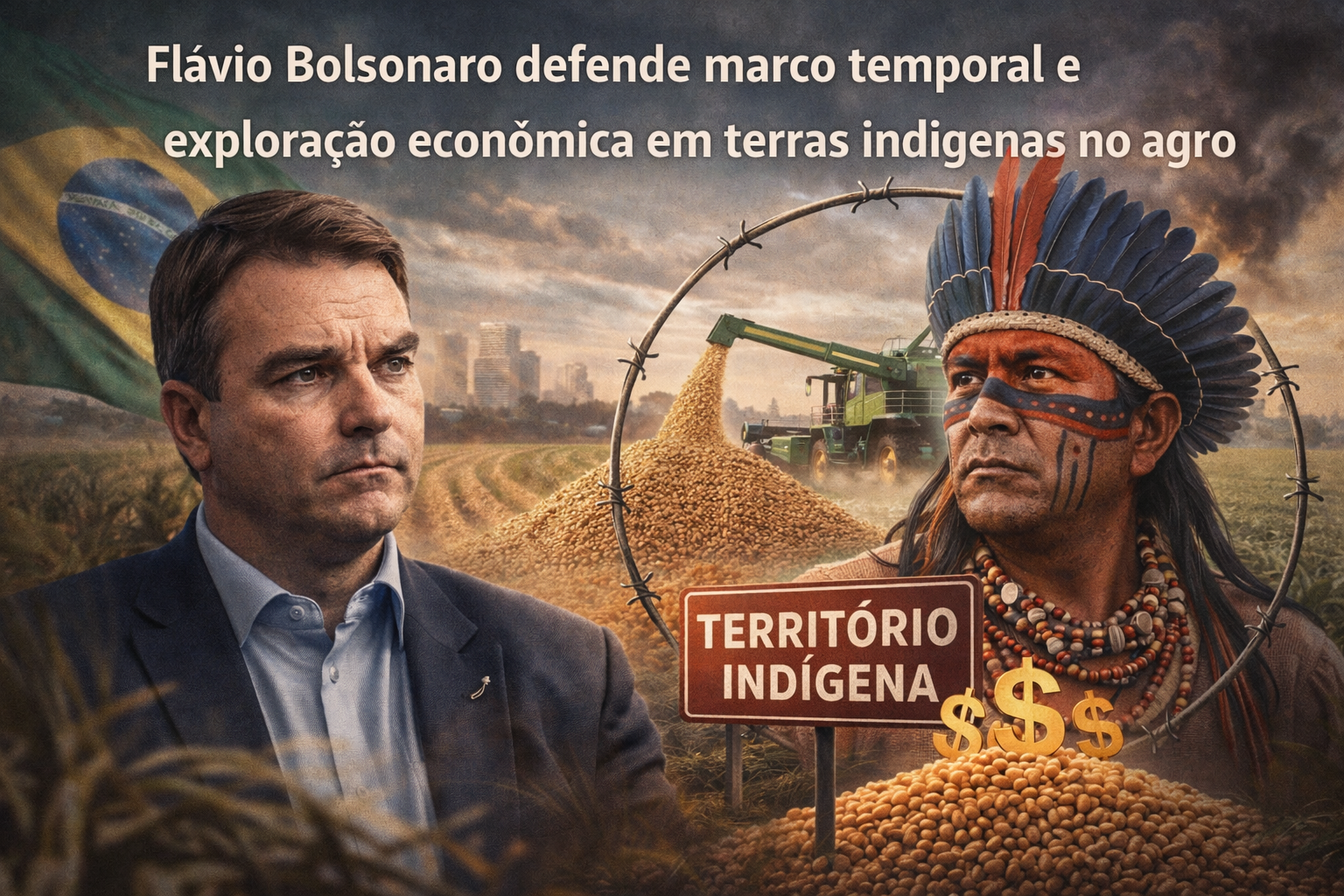 Flávio Bolsonaro defende marco temporal e exploração econômica em terras indígenas no agro